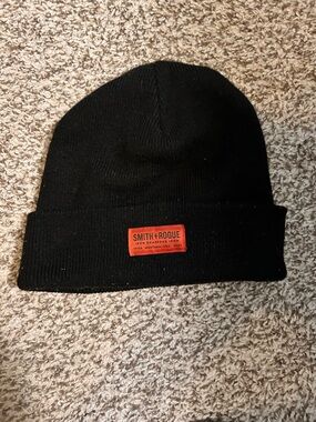SMITH + ROGUE MONTANA USA Black Beanie with Orange Logo